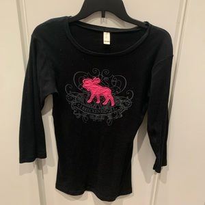 Black and pink moose Breckenridge 3/4 sleeve T-shirt